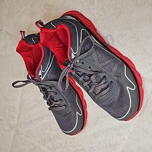 Mens Athletic Works Gray and Red Athletic Shoes